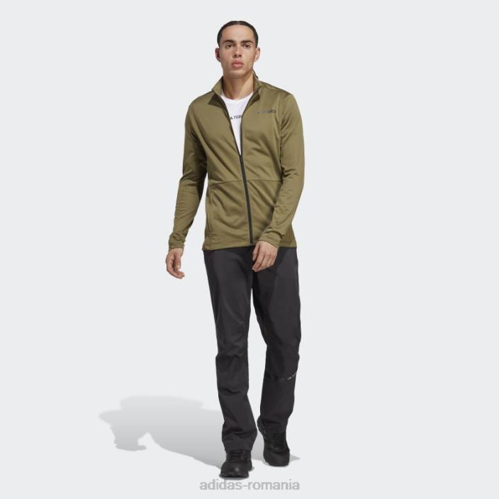 Adidas jachetă fleece cu fermoar multiplu olive terrex bărbați măsline 2JBN6089