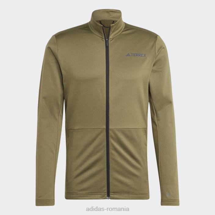 Adidas jachetă fleece cu fermoar multiplu olive terrex bărbați măsline 2JBN6089