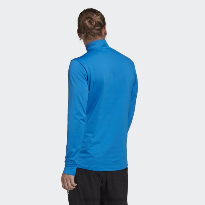 Adidas jachetă fleece cu jumătate de fermoar terrex everyhike albastru șoc bărbați albastru șoc 2JBN14825