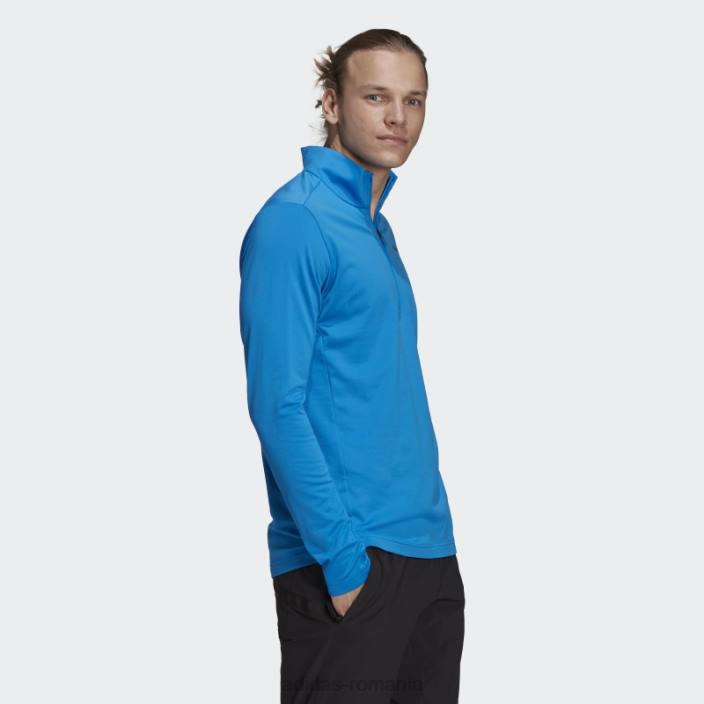 Adidas jachetă fleece cu jumătate de fermoar terrex everyhike albastru șoc bărbați albastru șoc 2JBN14825