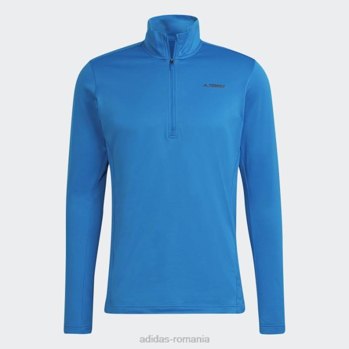 Adidas jachetă fleece cu jumătate de fermoar terrex everyhike albastru șoc bărbați albastru șoc 2JBN14825