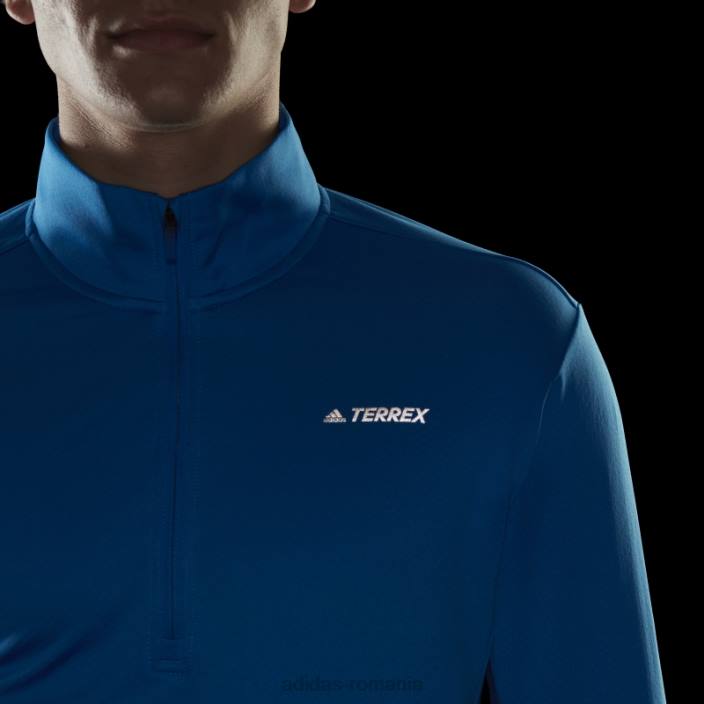 Adidas jachetă fleece cu jumătate de fermoar terrex everyhike albastru șoc bărbați albastru șoc 2JBN14825