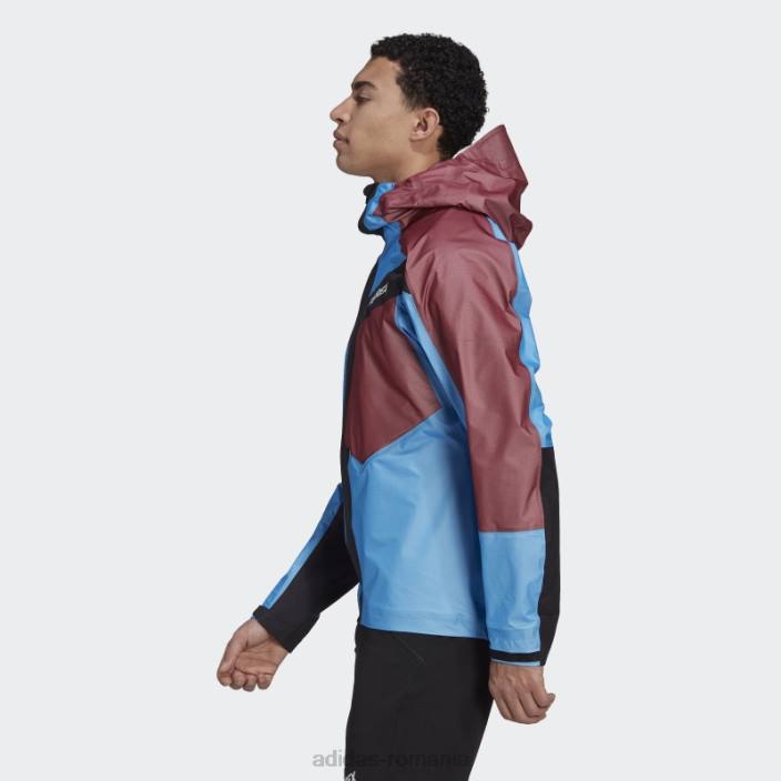 Adidas jachetă gore-tex light blue techrock șoc bărbați soc albastru/rosu 2JBN7529
