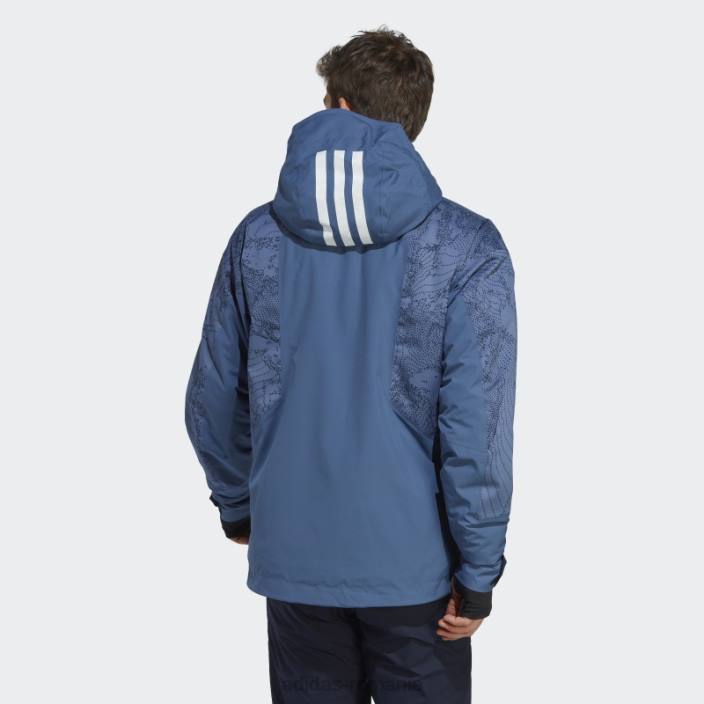 Adidas jachetă grafică pentru zăpadă izolată cu 2 straturi steel terrex bărbați oțel/cerneală 2JBN14075