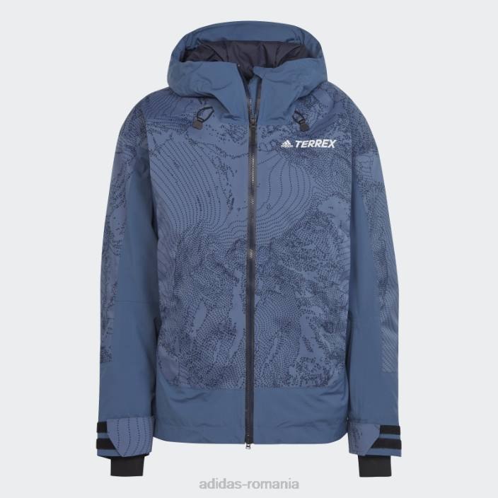 Adidas jachetă grafică pentru zăpadă izolată cu 2 straturi steel terrex bărbați oțel/cerneală 2JBN14075