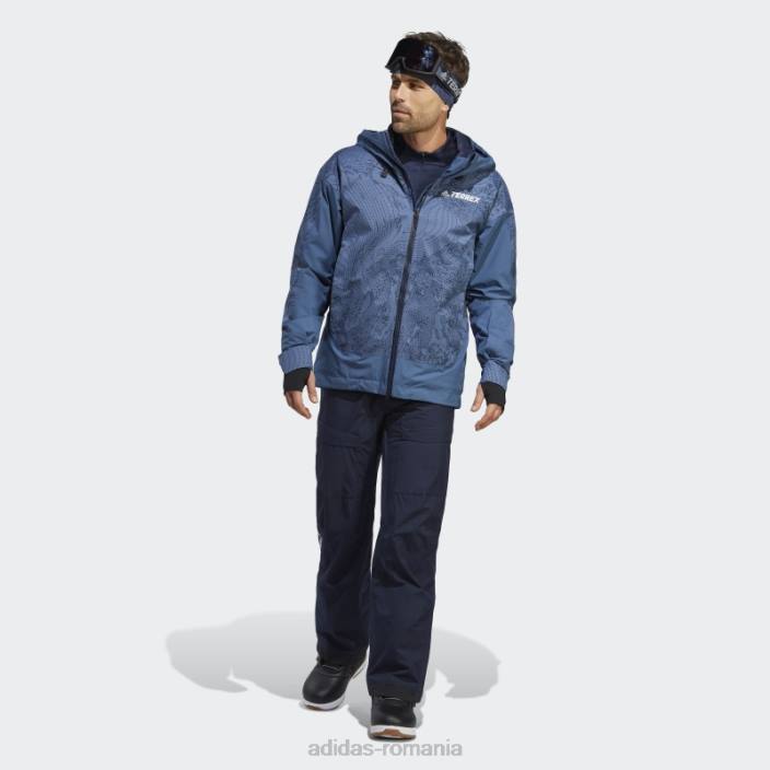 Adidas jachetă grafică pentru zăpadă izolată cu 2 straturi steel terrex bărbați oțel/cerneală 2JBN14075