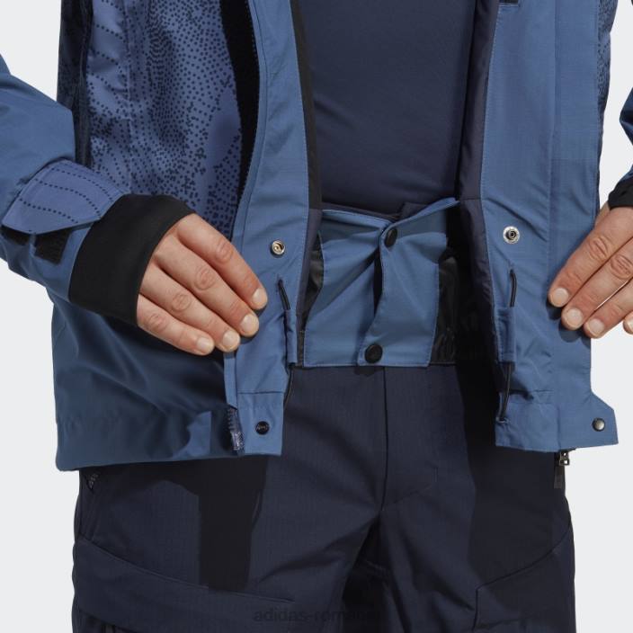 Adidas jachetă grafică pentru zăpadă izolată cu 2 straturi steel terrex bărbați oțel/cerneală 2JBN14075