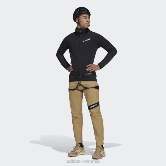 Adidas jachetă neagră cu glugă techrock flooce bărbați negru 2JBN13808
