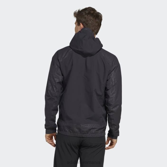 Adidas jacheta de ploaie neagra terrex utilitas rain.rdy 2,5 straturi bărbați negru 2JBN13996
