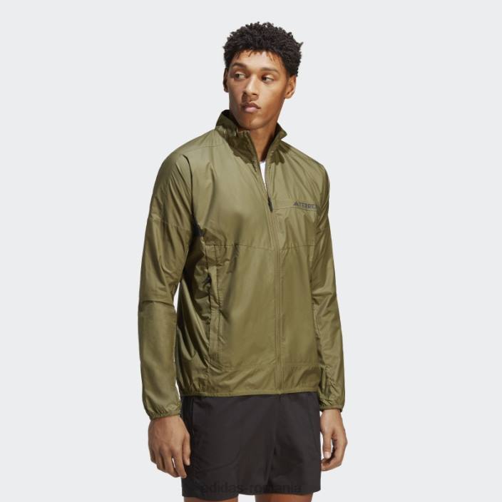 Adidas jacket terrex multi windbreaker olive bărbați măsline 2JBN14113