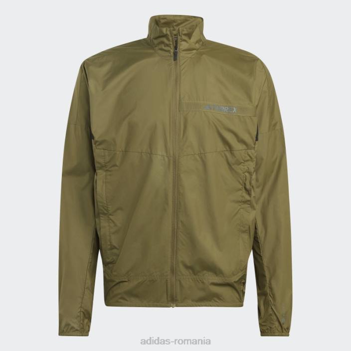 Adidas jacket terrex multi windbreaker olive bărbați măsline 2JBN14113