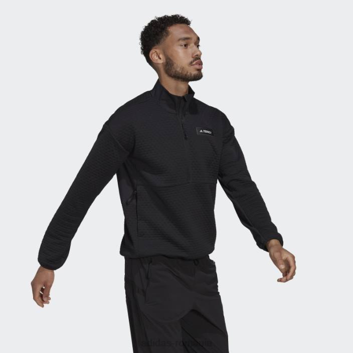 Adidas lână neagră Terrex Hike cu jumătate de fermoar bărbați negru 2JBN14752
