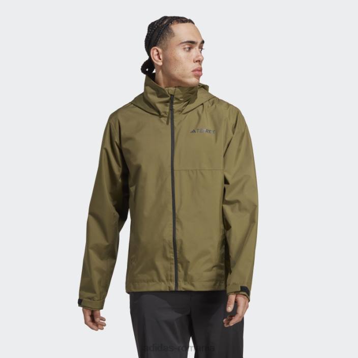 Adidas olive terrex multi rain.rdy jacheta de ploaie 2 straturi adidas bărbați măsline 2JBN6213