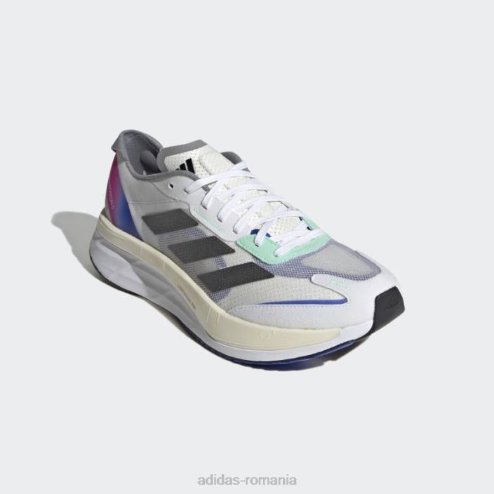 Adidas pantofi adizero boston 11 alb adidas bărbați alb/negru/albastru 2JBN4248