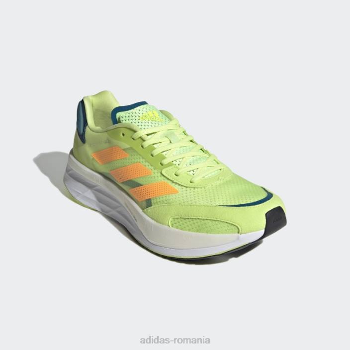 Adidas pantofi lime adizero boston 10 bărbați tei/portocaliu/teal real 2JBN4583