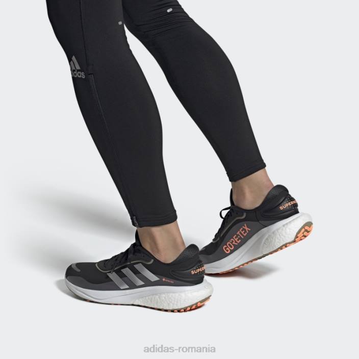 Adidas pantofi supernova gore-tex negri bărbați negru/argintiu/portocaliu fascicul 2JBN12314