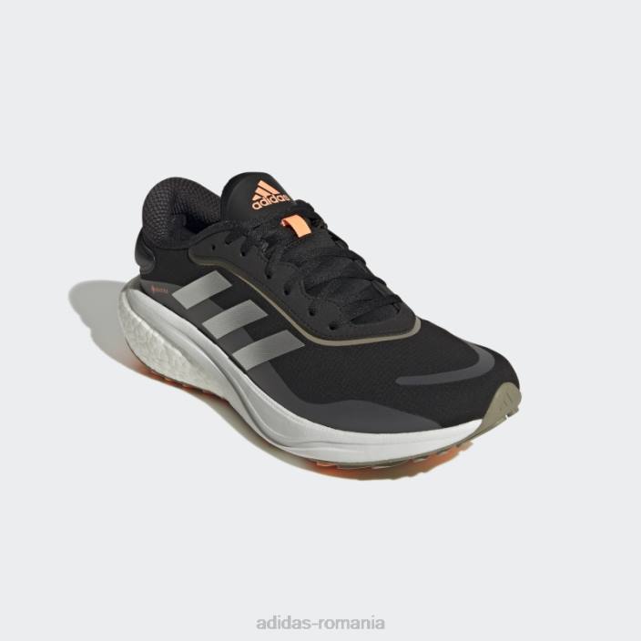 Adidas pantofi supernova gore-tex negri bărbați negru/argintiu/portocaliu fascicul 2JBN12314