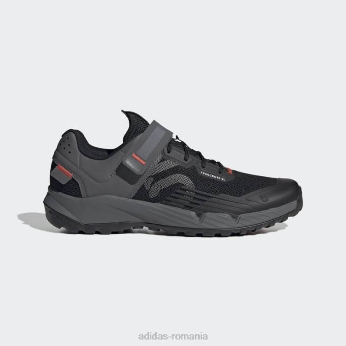 Adidas cinci zece pantofi pentru bicicletă de munte cu clips, negru, de modă bărbați negru/gri/rosu 2JBN4646