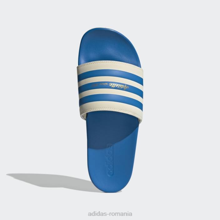 Adidas tobogane adilette comfort blue rush bărbați alb/albastru papură/auriu metalic 2JBN20030