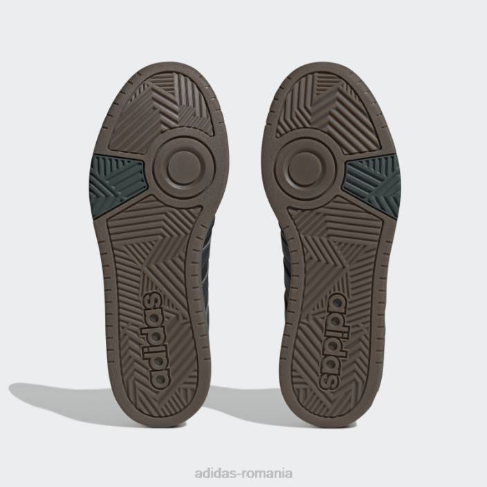 Adidas black hoops 3.0 mid lifestyle baschet clasic căptușeală de blană pantofi pentru iarnă adidas bărbați negru/verde/gumă 2JBN4821