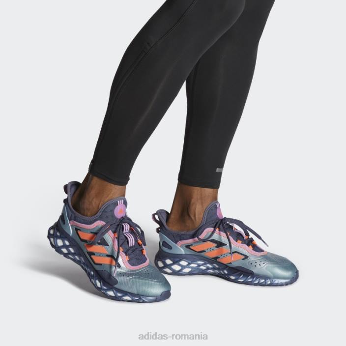 Adidas gri met web boost running sportswear lifestyle pantofi bărbați gri met/portocaliu/marin 2JBN4577