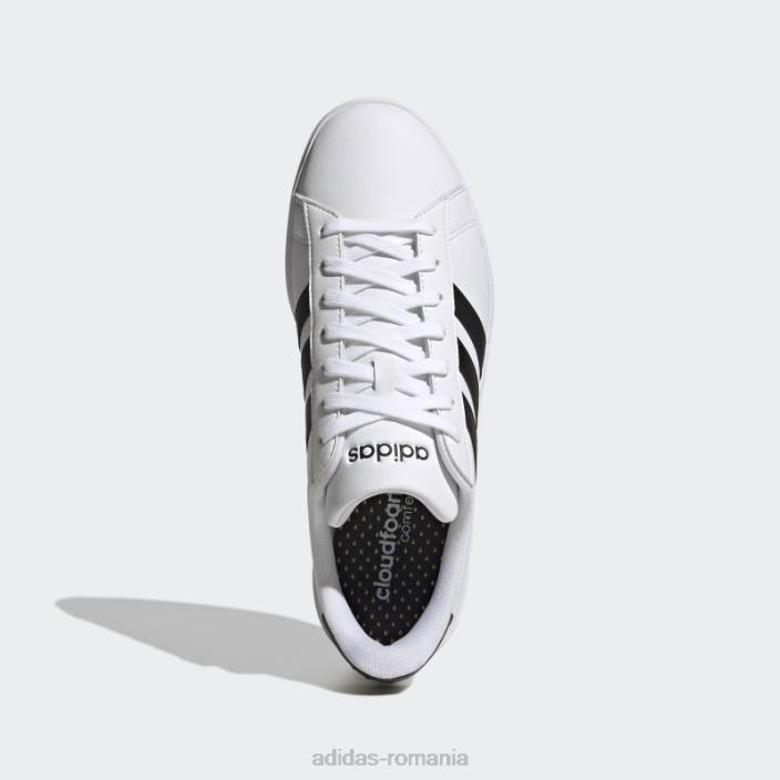 Adidas pantofi confort grand court cloudfoam negri bărbați alb negru 2JBN353