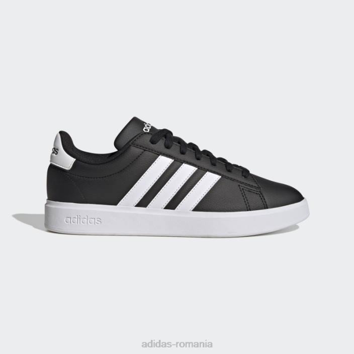 Adidas pantofi confort negri grand court cloudfoam bărbați alb negru 2JBN4768