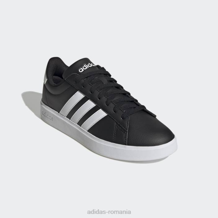 Adidas pantofi confort negri grand court cloudfoam bărbați alb negru 2JBN4768