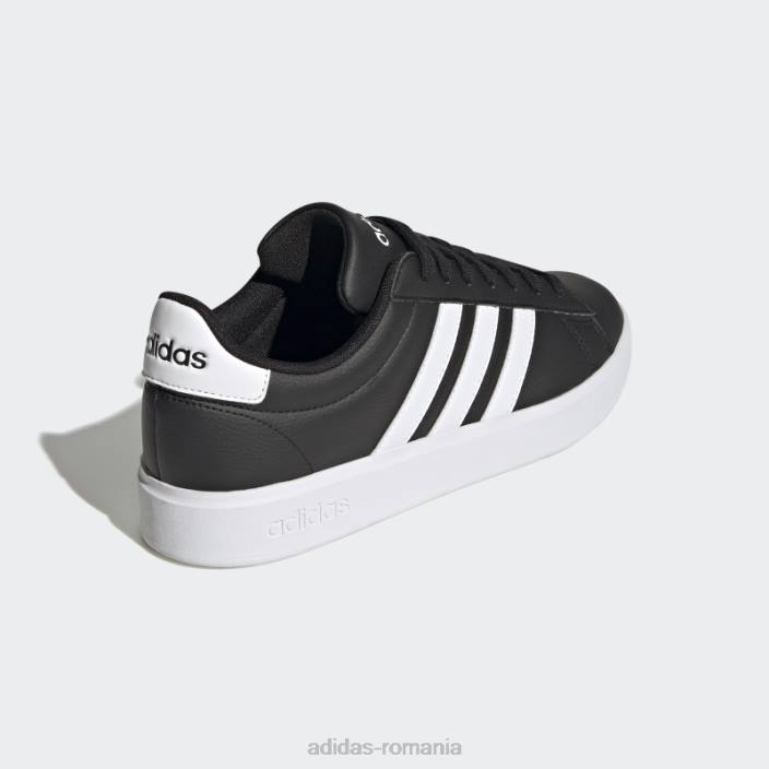 Adidas pantofi confort negri grand court cloudfoam bărbați alb negru 2JBN4768