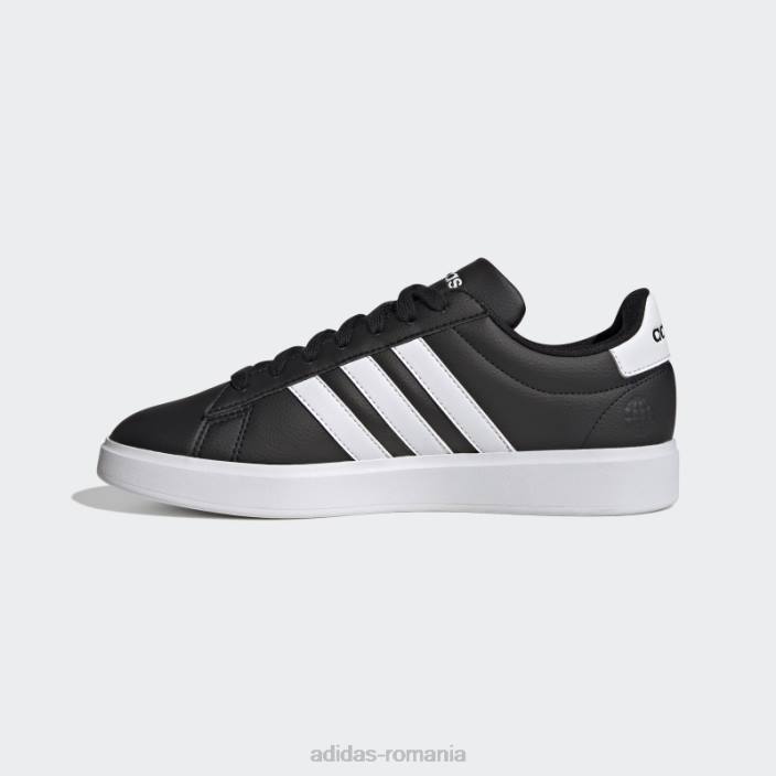 Adidas pantofi confort negri grand court cloudfoam bărbați alb negru 2JBN4768