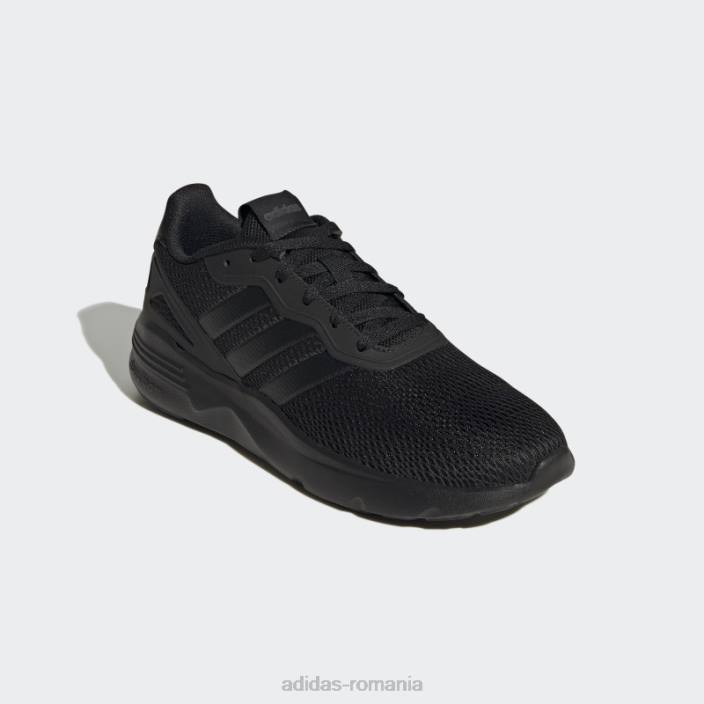 Adidas pantofi de alergare stil de viață nebzed cloudfoam negri bărbați alb negru 2JBN12382