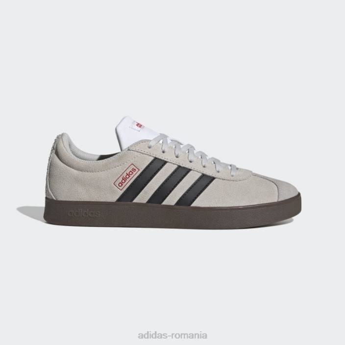 Adidas vl court lifestyle skateboarding pantofi din piele intoarsa gri adidas bărbați gri/negru/stacojiu 2JBN12198