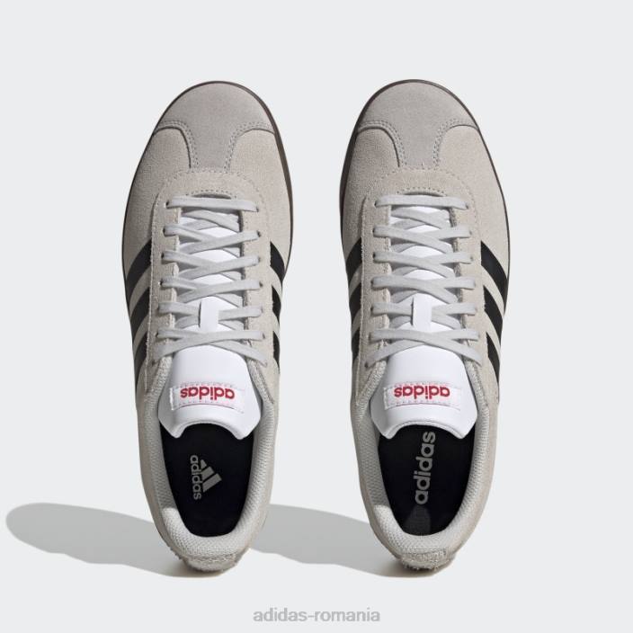 Adidas vl court lifestyle skateboarding pantofi din piele intoarsa gri adidas bărbați gri/negru/stacojiu 2JBN12198