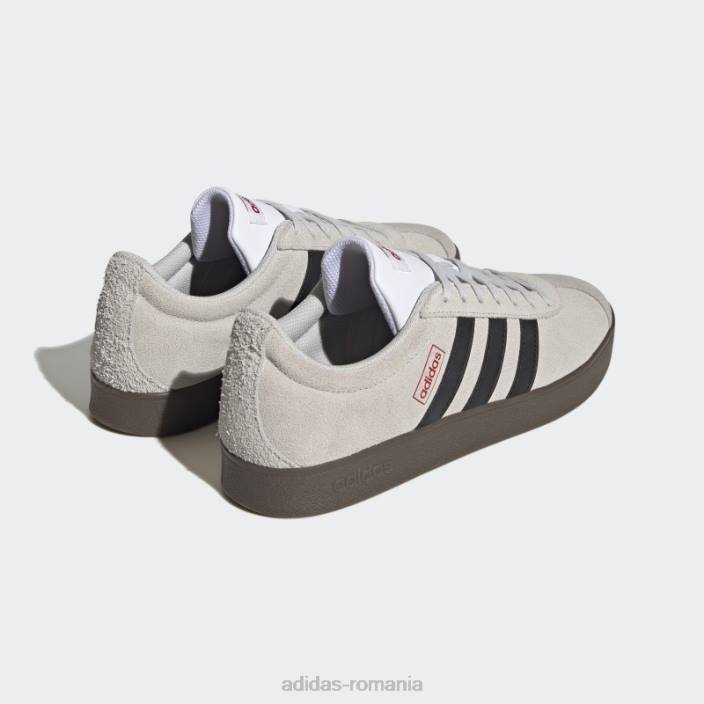 Adidas vl court lifestyle skateboarding pantofi din piele intoarsa gri adidas bărbați gri/negru/stacojiu 2JBN12198