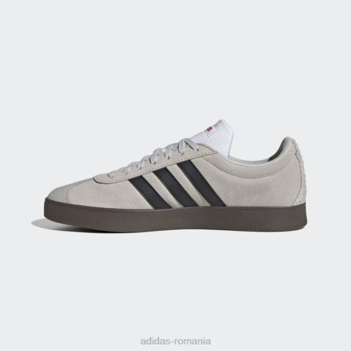 Adidas vl court lifestyle skateboarding pantofi din piele intoarsa gri adidas bărbați gri/negru/stacojiu 2JBN12198