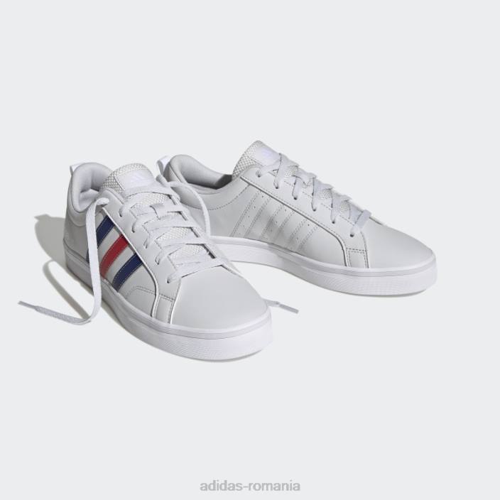 Adidas vs pace 2.0 pantofi din nubuc sintetic cu 3 dungi, gri liniuță bărbați gri liniuță/albastru victorie/alb 2JBN12763