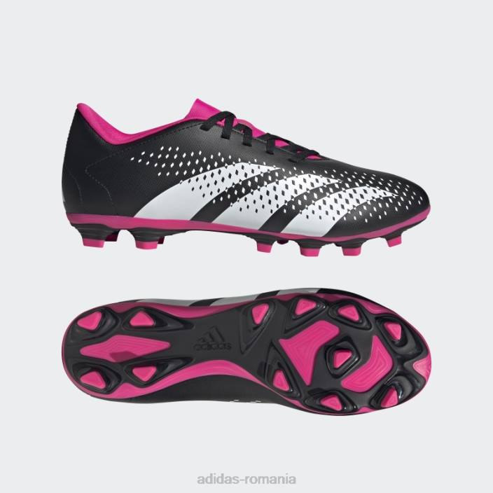 Adidas Predator negru precizie.4 crampoane flexibile de fotbal la sol bărbați negru/alb/roz 2JBN19960