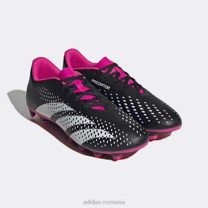 Adidas Predator negru precizie.4 crampoane flexibile de fotbal la sol bărbați negru/alb/roz 2JBN19960