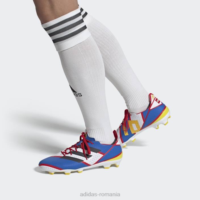 Adidas crampoane de fotbal pentru teren ferm din carbon bărbați alb/carbon/albastru 2JBN20003