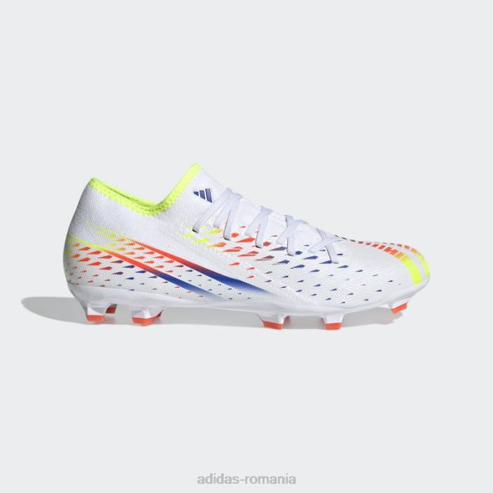 Adidas marginea de pradator alb.3 crampoane de fotbal joase pentru teren ferm bărbați alb/galben/albastru 2JBN20008
