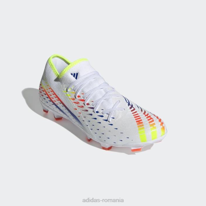 Adidas marginea de pradator alb.3 crampoane de fotbal joase pentru teren ferm bărbați alb/galben/albastru 2JBN20008