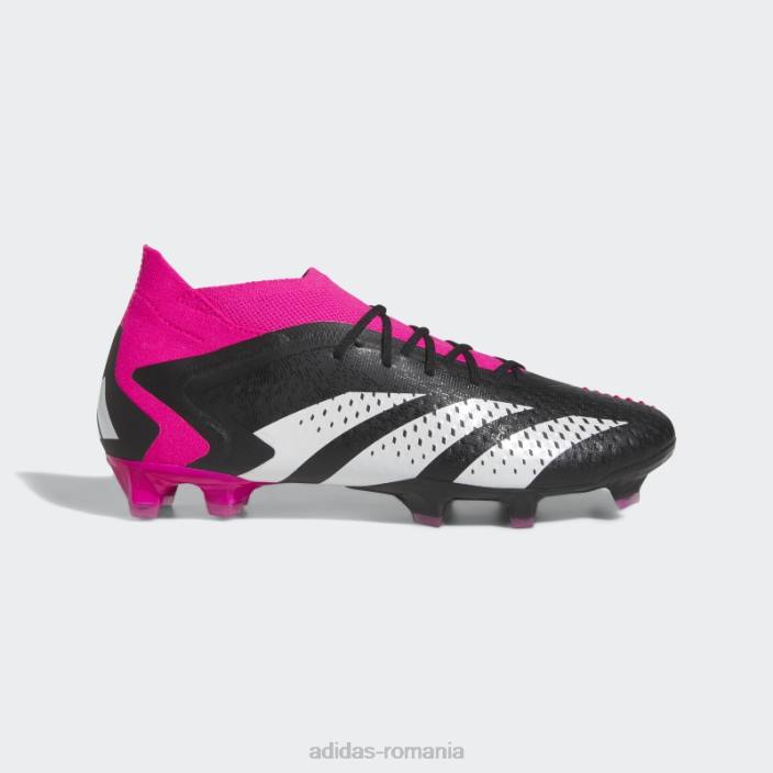 Adidas negru predator precizie.1 cizme de teren ferm bărbați negru/alb/roz 2JBN13037