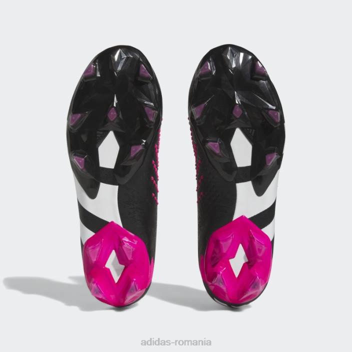 Adidas negru predator precizie.1 cizme de teren ferm bărbați negru/alb/roz 2JBN13037