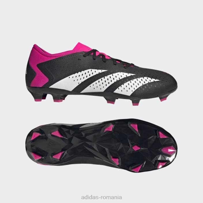 Adidas precizie prădător.3 crampoane de fotbal pentru teren ferm joase negre bărbați negru/alb/roz 2JBN19958