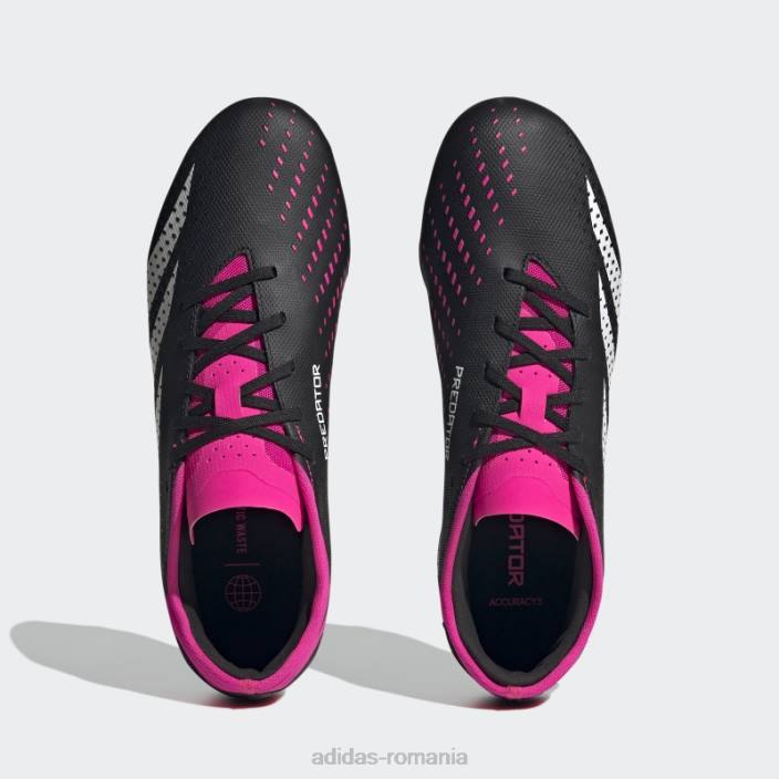 Adidas precizie prădător.3 crampoane de fotbal pentru teren ferm joase negre bărbați negru/alb/roz 2JBN19958