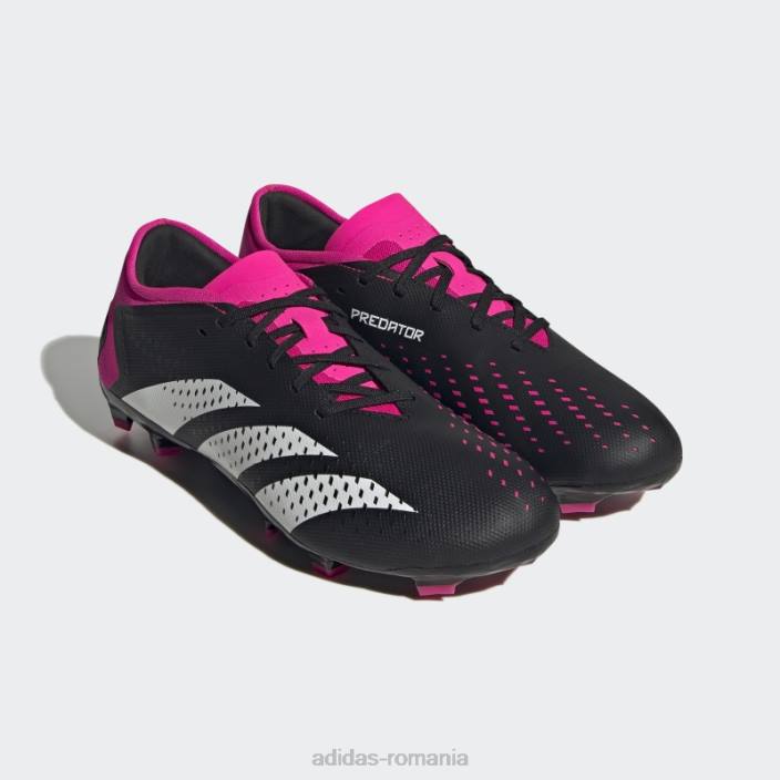 Adidas precizie prădător.3 crampoane de fotbal pentru teren ferm joase negre bărbați negru/alb/roz 2JBN19958