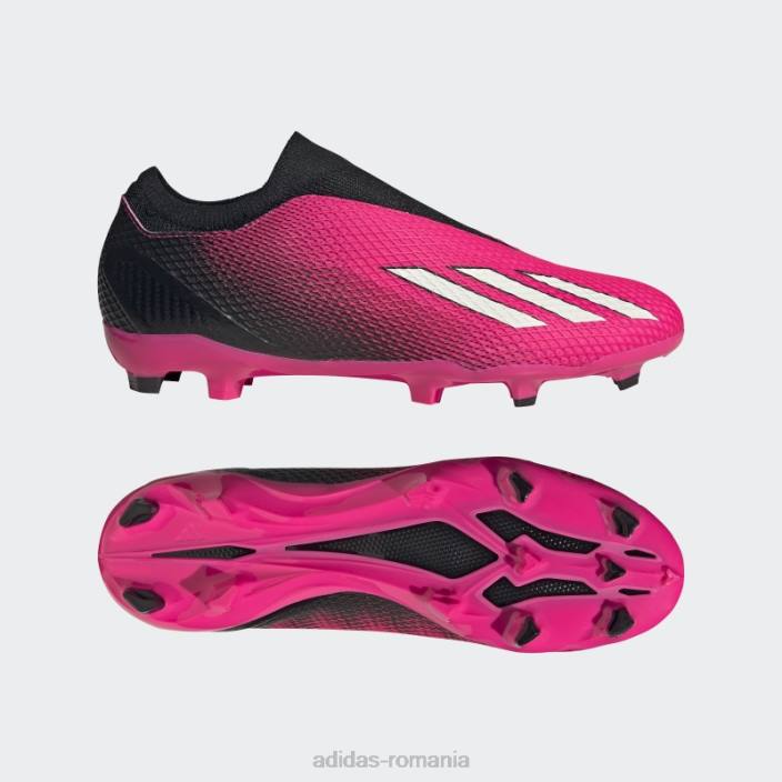 Adidas roz x speedportal.3 crampoane de fotbal pentru teren ferm fără șireturi bărbați roz/zero metalic/negru 2JBN19973
