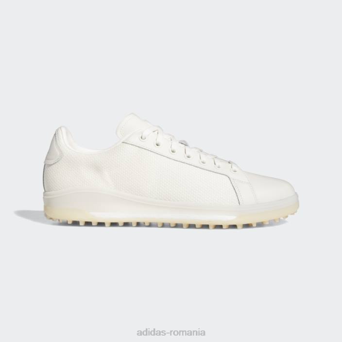 Adidas pantofi de golf albi fără vârfuri 1 bărbați alb/aluminiu/bej 2JBN4672