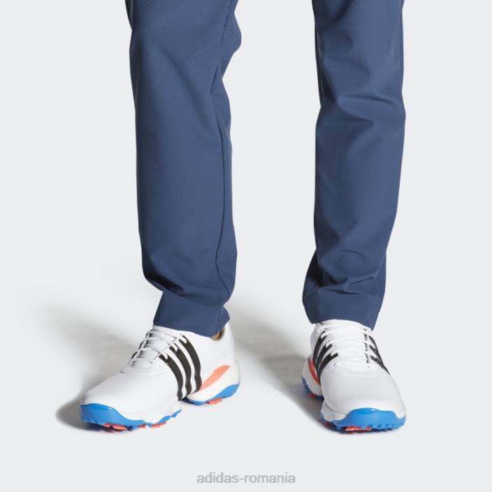 Adidas pantofi de golf tour360 22 alb bărbați papură alb/negru/albastru 2JBN409