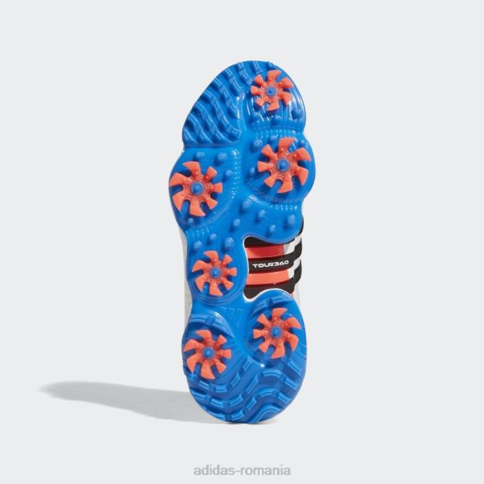Adidas pantofi de golf tour360 22 alb bărbați papură alb/negru/albastru 2JBN409